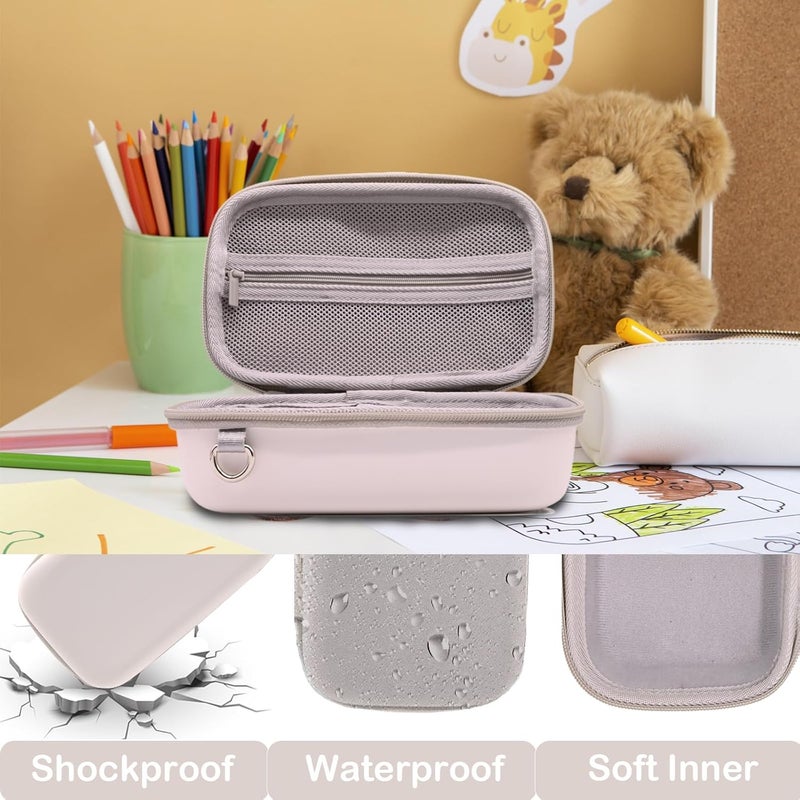 PLEAVEE Instant Print Film Camera Case for Kid Cameras & Digital Video Camera, Hard Storage Holder Organizer Bag Compatible with ESOXOFFORE/Dylanto/Anchioo/MINIBEAR and More (White) - Image 5